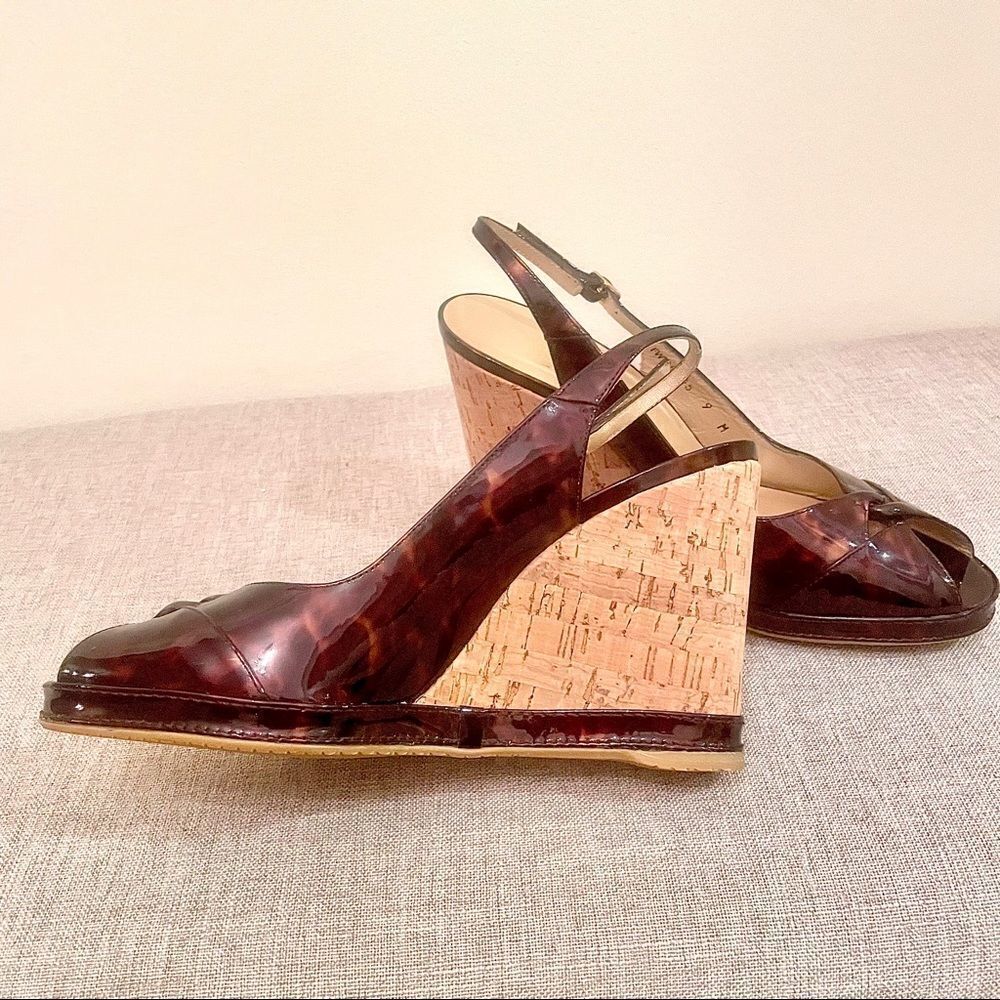 Stuart Weitzman Leopard Wedge Sandals - Picture 6 of 13